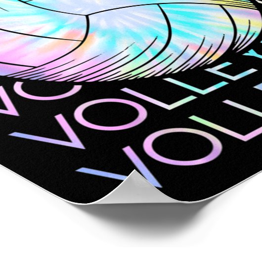 Volleyball Tie Dye Kijk uit Poster (Hoek)