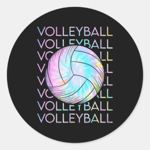 Volleyball Tie Dye Kijk uit Ronde Sticker