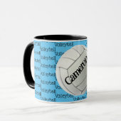 Volleyball Tiled Text Design Coffee Mok (Voorkant links)