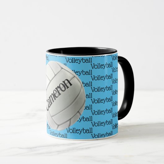 Volleyball Tiled Text Design Coffee Mok (Voorkant rechts)