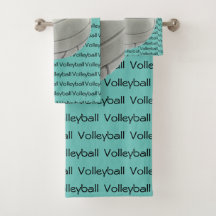 Volleyball Tiled Text Design Towel Set