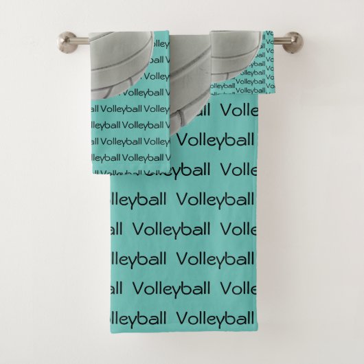 Volleyball Tiled Text Design Towel Set Bad Handdoek (Insitu)