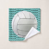 Volleyball Tiled Text Design Towel Set Bad Handdoek (Wasdoekje)