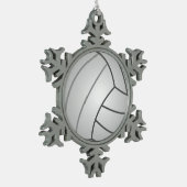 Volleyball Tin Sneeuwvlok Ornament (Links)