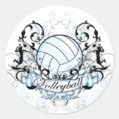 Volleyball Tribal Ronde Sticker (Voorkant)