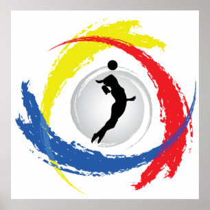 Volleyball Tricolor Emblem (Vrouw) Poster