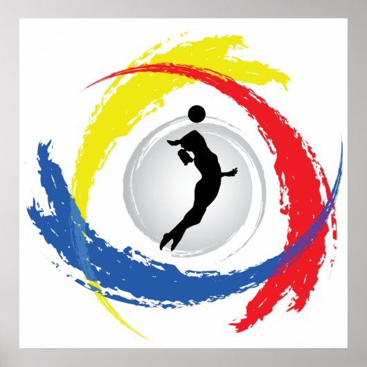 Volleyball Tricolor Emblem (Vrouw) Poster (Voorkant)