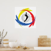 Volleyball Tricolor Emblem (Vrouw) Poster (Keuken)