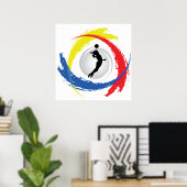 Volleyball Tricolor Emblem (Vrouw) Poster (Thuiskantoor)