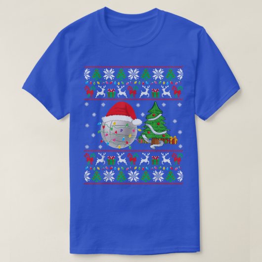 Volleyball Ugly KerstSweater Volley Xmas Ligh T-shirt (Design voorkant)