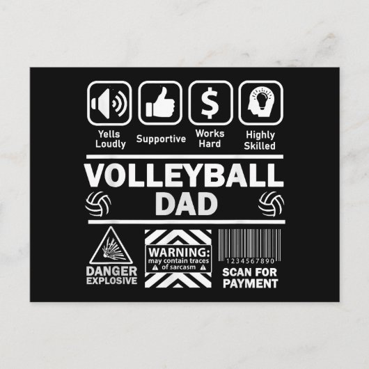Volleyball Vader Grappige Inhoud van Sport Vader Feestdagenkaart (Voorkant)