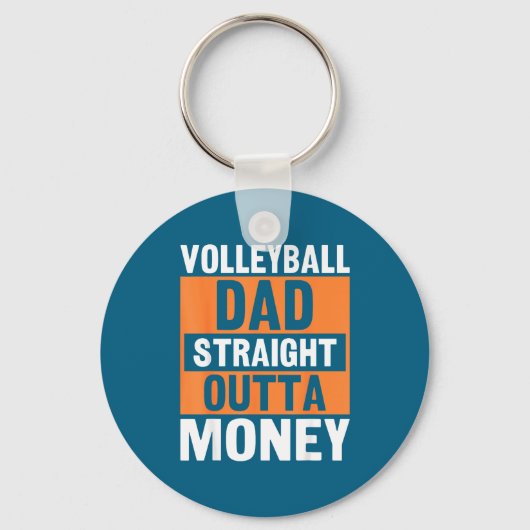 Volleyball Vader Straight Outta Geld Grappige Srts Sleutelhanger (Voorkant)