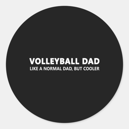 Volleyball Vader Volleyball Pap Ronde Sticker (Voorkant)