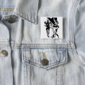 Volleyball Vierkante Button 5,1 Cm (In situ)