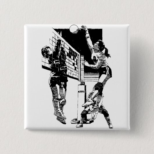 Volleyball Vierkante Button 5,1 Cm (Voorkant)