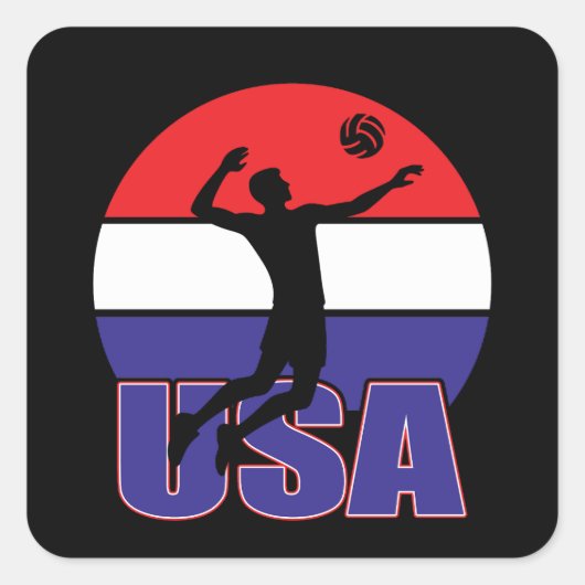 Volleyball Vierkante Sticker (Voorkant)