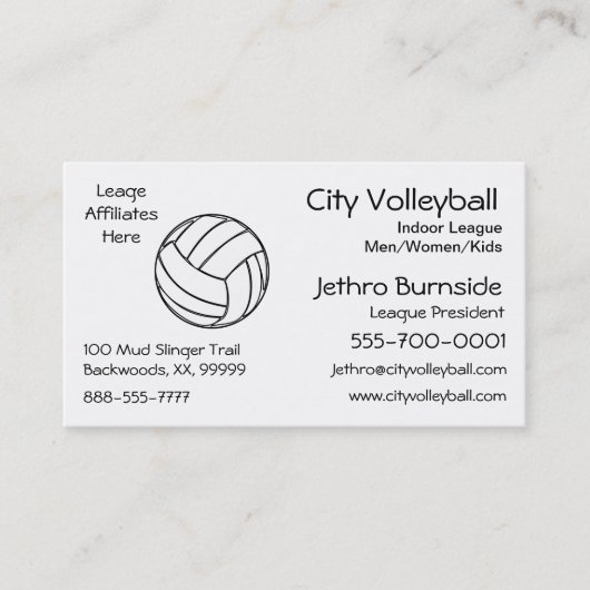 Volleyball Visitekaartje (Voorkant)