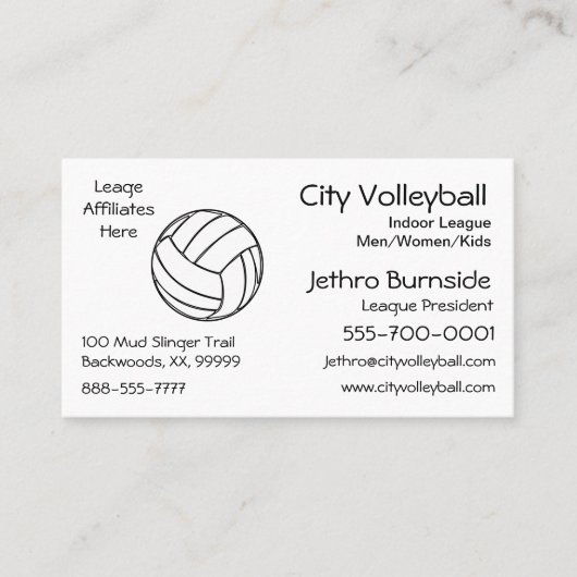 Volleyball Visitekaartje (Voorkant)
