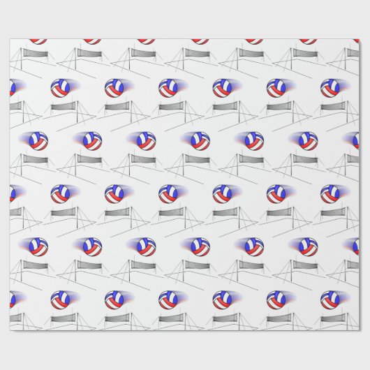 Volleyball vliegt over het net cadeaupapier (Vlak)