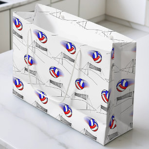 Volleyball vliegt over het net groot cadeauzakje