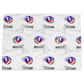 Volleyball vliegt over het net groot cadeauzakje (Voorkant)