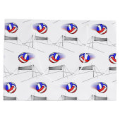 Volleyball vliegt over het net groot cadeauzakje (Achterkant)