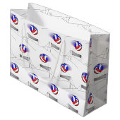 Volleyball vliegt over het net groot cadeauzakje (Voorkant Gekanteld)