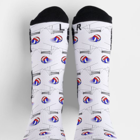 Volleyball vliegt over het net sokken (Top)