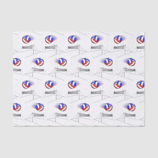 Volleyball vliegt over het net tissuepapier (Voorkant)