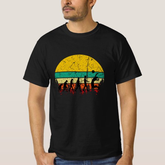 Volleyball Volleyball-Player Retro T-shirt (Voorkant)