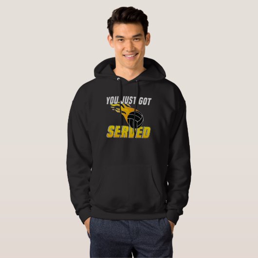 Volleyball Volleyball Player Serve Flame Hoodie (Voorkant volledig)