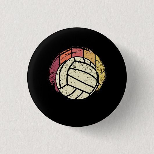 Volleyball Volleyball-Speler Retro Ronde Button 3,2 Cm (Voorkant)