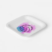 Volleyball Waterverf Abstract Papieren Bordje (Gebogen)