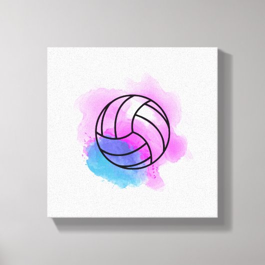 Volleyball-Waterverf Canvas Afdruk (Voorkant)