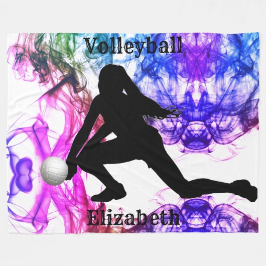 Volleyball Waterverf Fleece Blanket (Voorkant (Horizontaal))