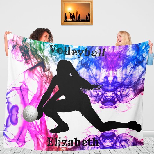 Volleyball Waterverf Fleece Blanket Deken