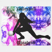 Volleyball Waterverf Fleece Blanket Deken (Voorkant (Horizontaal))