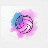 Volleyball-Waterverf Fleece Deken (Voorkant (Horizontaal))