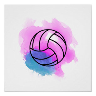 Volleyball-Waterverf Poster