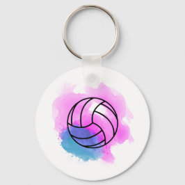 Volleyball-Waterverf Sleutelhanger
