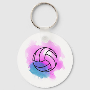 Volleyball-Waterverf Sleutelhanger