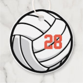 Volleyball White Black Oranje Sportteam nummer Bedankjes Labels (Voorkant)