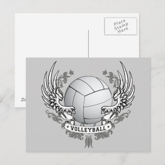 Volleyball Wings Briefkaart (Voorkant / Achterkant)