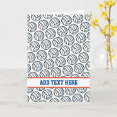 Volleyball Wit Zwart Sportteam Kleuren Tekst Kaart (Gele Bloem)