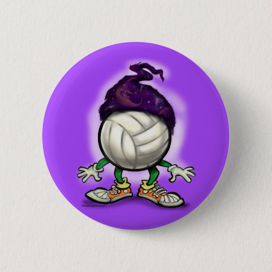 Volleyball Wizard Ronde Button 5,7 Cm (Voorkant)