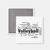 Volleyball Word Cloud Magneet (Voorkant / Achterkant)