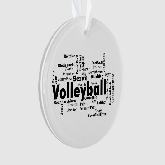 Volleyball Word Cloud Ornament (voorkant)