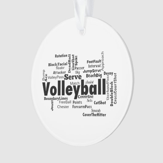 Volleyball Word Cloud Ornament (voorkant)