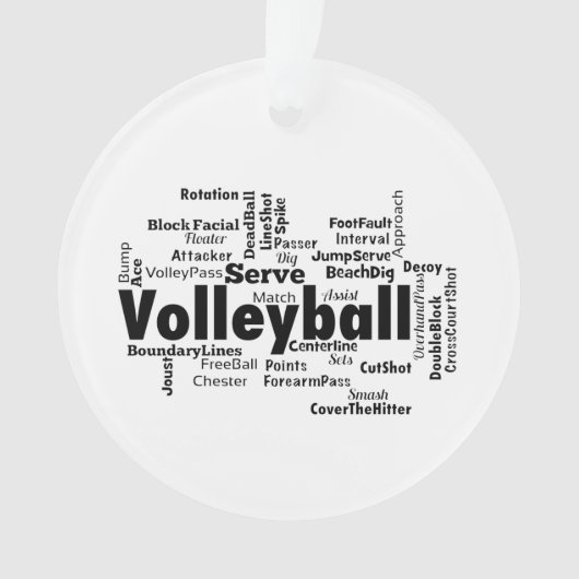 Volleyball Word Cloud Ornament (voorkant)