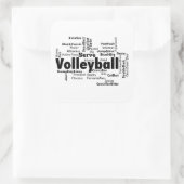 Volleyball Word Cloud Vierkante Sticker (Tas)